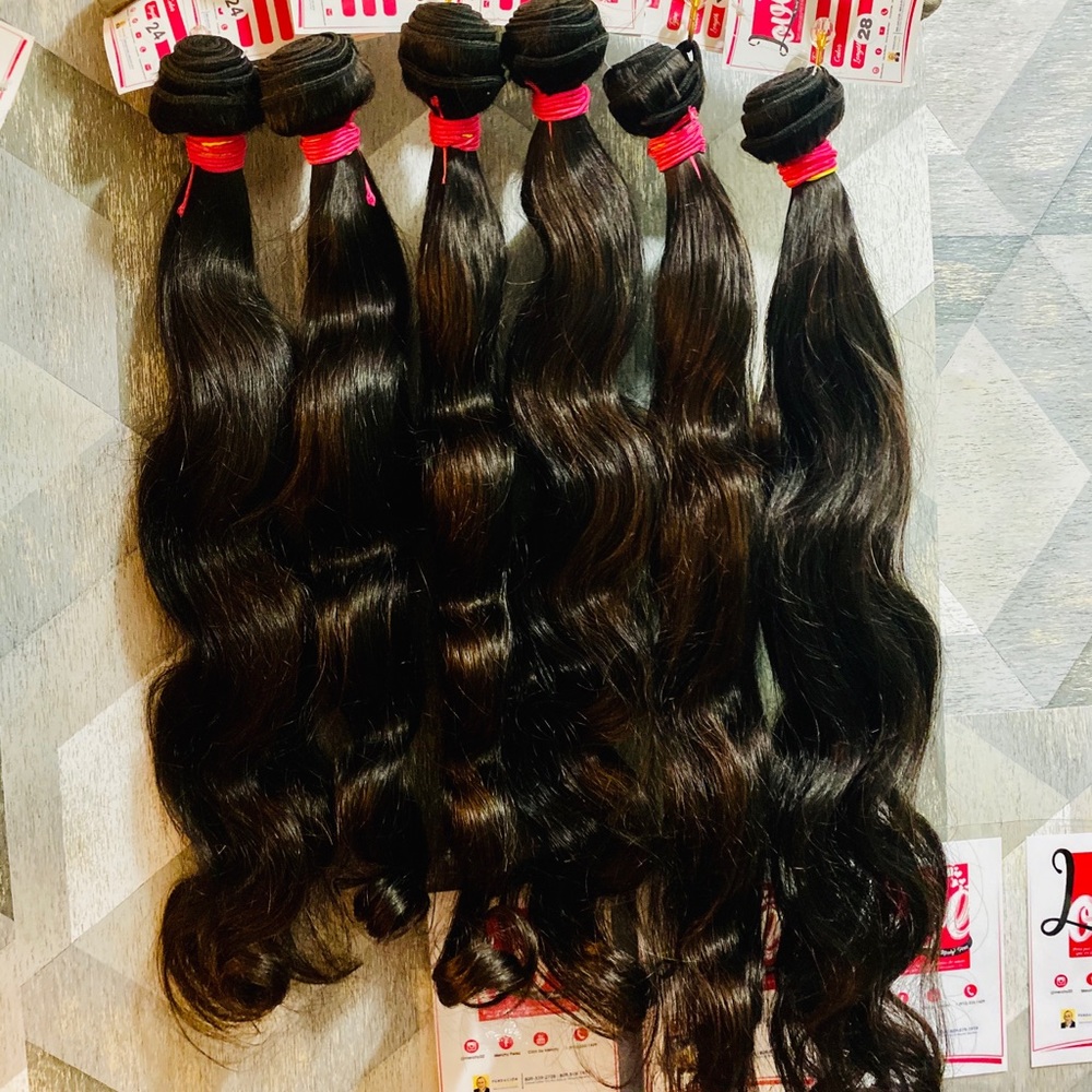Cabello humano 💯% natural, puedes descolorar y planchar  sin problemas.